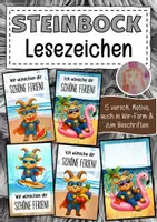 Vorschau - Anderer Materialtyp - Feriengrüße Steinbockklasse Lesezeichen Sommer - Deckblatt