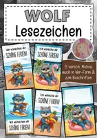 Vorschau - Anderer Materialtyp - Feriengrüße Wolfsklasse Lesezeichen Sommer - Deckblatt