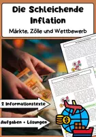 Vorschau - Arbeitsblätter - Die Schleichende Inflation: Kaufkraft & Geldpolitik - Deckblatt