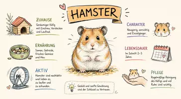 Vorschau - Arbeitsblätter - AB mit Fragen zum Thema "Hamster" + Lösungsblatt + Infografik - Seite 1