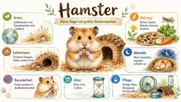 Vorschau - Arbeitsblätter - Arbeitsblatt "Hamster" + Onlineübung & MP3 + Infografik - Seite 1