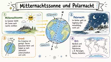 Vorschau - Arbeitsblätter - Lernposter + Arbeitsblätter zum Thema "Was sind Mitternachtssonne und Polarnacht?" + Lösung & MP3 + Mindmap + Infografik - Seite 2