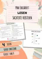 Vorschau - Merkblätter - Sachtexte verstehen | Mini-Erklärheft | 4 Seiten | Klasse 7 und 8 | Mittelschule | Heftchen - Deckblatt