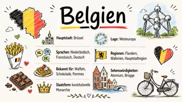 Vorschau - Arbeitsblätter - Arbeitsblätter zum Thema "Belgien" + Lösung & MP3 + Mindmap + Infografik - Seite 1