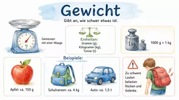 Vorschau - Arbeitsblätter - Arbeitsblatt "Gewicht" + Onlineübung & MP3 + Infografik - Seite 2