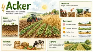 Vorschau - Arbeitsblätter - Arbeitsblatt zum Thema "Acker" + Onlineübung & MP3 + Infografik - Seite 1