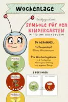 Vorschau - Mal- und Bastelvorlagen - Wochentage Kindergarten & Kita: Wochentagskarten, Symbole und Wochenraupe - Deckblatt