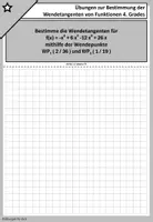 Vorschau - Arbeitsblätter - Wendetangente Fkt. 4. Grades | Aufgabenpaket KOSTENLOS - Seite 3