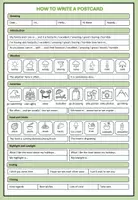 Vorschau - Arbeitsblätter - How to Write a Postcard (Overview + Feedback Sheet) - Seite 1
