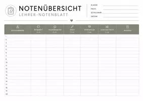 Vorschau - Anderer Materialtyp - Notenübersicht - Seite 1