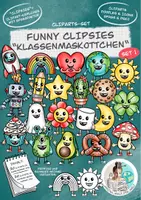 Vorschau - Arbeitsblätter - Funny Clipsies Cliparts "Klassenmaskottchen" Set 1 - Deckblatt