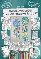 Vorschau - Mal- und Bastelvorlagen - Bastelvorlage Glücks-Traumfänger / Mobile Glück - Deckblatt