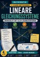 Vorschau - Arbeitsblätter - Lineare Gleichungssysteme – Alle Lösungsverfahren Übungsblatt mit Lösungen 4. Klasse Mittelschule - Deckblatt