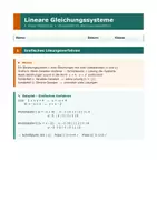 Vorschau - Arbeitsblätter - Lineare Gleichungssysteme – Alle Lösungsverfahren Übungsblatt mit Lösungen 4. Klasse Mittelschule - Seite 1