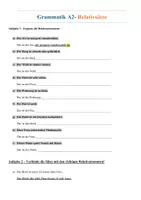 Vorschau - Arbeitsblätter - Relativsätze A2- Nominativ - Deckblatt