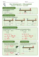 Vorschau - Unterrichtsreihen - Hebelgesetz - Physik Sek I - Arbeitsblätter inkl. Lösungen - Seite 1