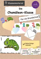 Vorschau - Lehrpläne/Lehrermaterial - Geburtstagskalender Chamäleon Klassentier - Deckblatt