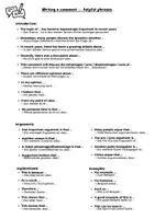 Vorschau - Arbeitsblätter - Writing a comment — phrases - Deckblatt