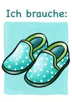 Vorschau - Mal- und Bastelvorlagen - Kita-Schilder "Ich brauche..." / Kindergarten Krippe - Seite 1