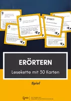 Vorschau - Spiele - Erörterung Spiel: Lesekette mit 30 Aktionskarten für Klasse 7 bis 9 - Deckblatt