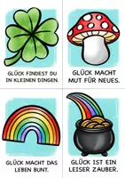 Vorschau - Spiele - Glücksbringer-Karten "Glücks-Kärtchen" / Glück Motivation - Seite 1