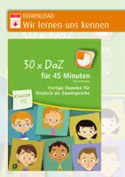 Vorschau - Stundenentwürfe - Wir lernen uns kennen – Unterrichtsstunde, DaZ, Klasse 1 - Deckblatt