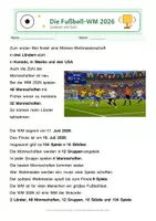 Vorschau - Arbeitsblätter - Differenzierte Lesequiz zur Fußball-WM 2026 - Deckblatt