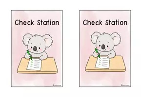 Vorschau - Poster - Kontrollbüro Englisch I Check Station I Schild für den Tischaufsteller - Seite 1