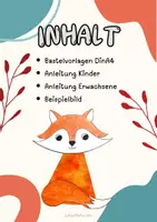 Vorschau - Mal- und Bastelvorlagen - Fuchs Bastelvorlage - Fensterbild mit Kaffeefiltern - Seite 1
