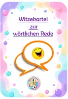 Vorschau - Aufgabenkarten - Witzekartei zur wörtlichen Rede - Deckblatt