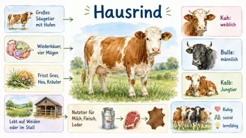 Vorschau - Arbeitsblätter - Lernposter + Arbeitsblatt "Hausrinder" + Onlineübung & MP3 + Infografik - Seite 3