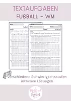 Vorschau - Arbeitsblätter - Textaufgaben: Fußball / Mathematik - Deckblatt