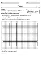 Vorschau - Arbeitsblätter - Tabellen: Fußball / Mathematik - Seite 1