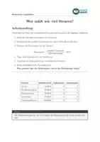 Vorschau - Arbeitsblätter - Steuererklärung: Steuerquote (Steuerprogression) - Seite 1