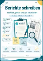 Vorschau - Arbeitsblätter - Berichte schreiben – sachlich, genau und gut strukturiert - Deckblatt