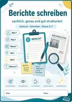 Vorschau - Arbeitsblätter - Berichte schreiben – sachlich, genau und gut strukturiert - Seite 1
