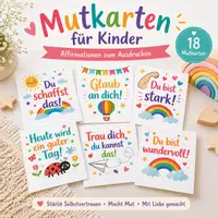 Vorschau - selbst erstellte Cliparts/Grafiken - Mutmachkarten bunt und kraeftig - Deckblatt