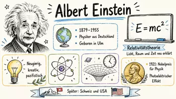 Vorschau - Arbeitsblätter - Lernposter + Arbeitsblatt zum Thema "Albert Einstein" + Onlineübung & MP3 + Mindmap + Infografik - Seite 2