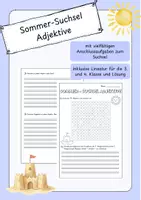 Vorschau - Arbeitsblätter - Sommer-Suchsel/Wörtersuche Adjektive - Deckblatt
