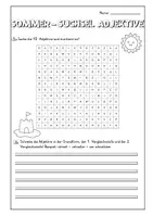 Vorschau - Arbeitsblätter - Sommer-Suchsel/Wörtersuche Adjektive - Seite 1