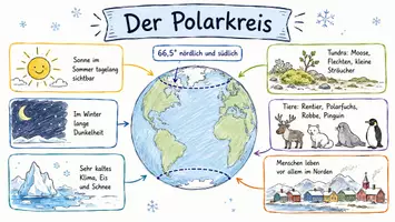Vorschau - Arbeitsblätter - Arbeitsblätter "Polarkreis" + Lösung & MP3 + Mindmap + Infografik - Seite 1