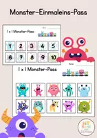 Vorschau - Aufgabenkarten - Monster-Einmaleins-Pass (2.-3. Klasse) - Deckblatt