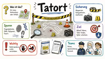 Vorschau - Arbeitsblätter - Arbeitsblätter zum Thema "Tatort" + Lösung & MP3 + Infografik - Seite 1