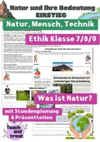 Vorschau - Stundenentwürfe - Mensch, Natur, Technik – Was bedeutet Natur? Einstiegsstunde - LER/Ethik Klasse 7/8/9 - Deckblatt
