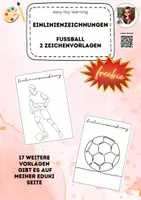 Vorschau - Arbeitsblätter - FREEBIE Einlinienzeichnung Fußball Vorlagen #weltmeisterlichematerialien2026 - Deckblatt