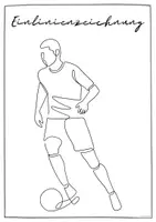 Vorschau - Arbeitsblätter - FREEBIE Einlinienzeichnung Fußball Vorlagen #weltmeisterlichematerialien2026 - Seite 1