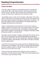 Vorschau - Arbeitsblätter - Business English: Banking: A Day At The Bank (Reading Comprehension) - Seite 1
