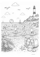 Vorschau - Mal- und Bastelvorlagen - Ausmalbilder Klassenfahrt - Nordsee - Seite 3