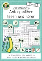 Vorschau - Arbeitsblätter - Silbenrutsche: Lesen und hören von Silben im Anlaut (Deutsch Grundschule Basisgrapheme) - Deckblatt
