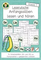 Vorschau - Arbeitsblätter - Silbenrutsche: Lesen und hören von Silben im Anlaut (Deutsch Grundschule Basisgrapheme) - Seite 1